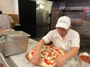 Pizza à Juliana's (dans le quartier de DUMBO à Brooklyn, New-York)