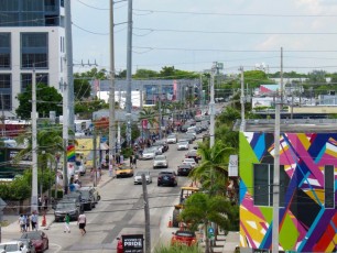 La vue depuis le restaurant Astra dans le quartier de Wynwood à Miami