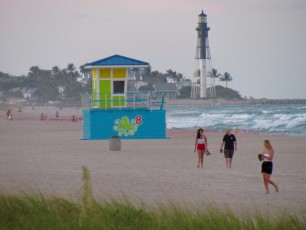 La plage de Pompano Beach en Floride