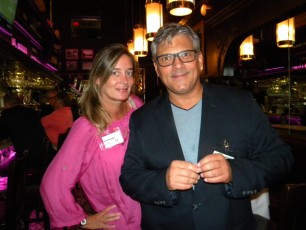 Marie Poupart (journaliste) et Martin Clavet (Richard's Motel) durant le Cocktail de rentrée de la Chambre de Commerce Québec-Floride à Fort Lauderdale