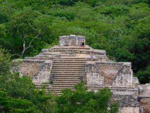 La grande pyramide d'Ek Balam, au nord de Valladolid, dans le Yukatan.