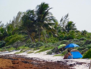 Plage de Xpu-Ha, près de Playa del Carmen sur la Riviera Maya du Mexique