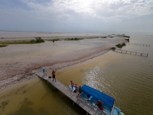 Le lagon de Rio Lagartos vu de drone.