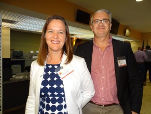 Linda Morin (Desjardins Bank) et Gwendal Gauthier (Le Courrier de Floride) durant la 14e mission commerciale de la Chambre Canada-Floride