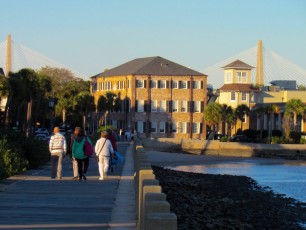 Quartier de The Battery et ses vieilles maisons à Charleston
