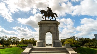 La statue de Sam Houston au Hermann Park (crédit photo : www.visithoustontexas.com)