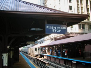 Station de Métro Quincy à Chicago.