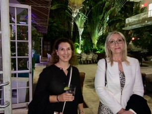 Aline Martin O'Brien avec Marie Bordas à la soirée de l'UFE Floride à Miami Beach
