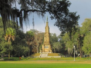 Monument confédéré à Forsyth Park à Savannah en Géorgie