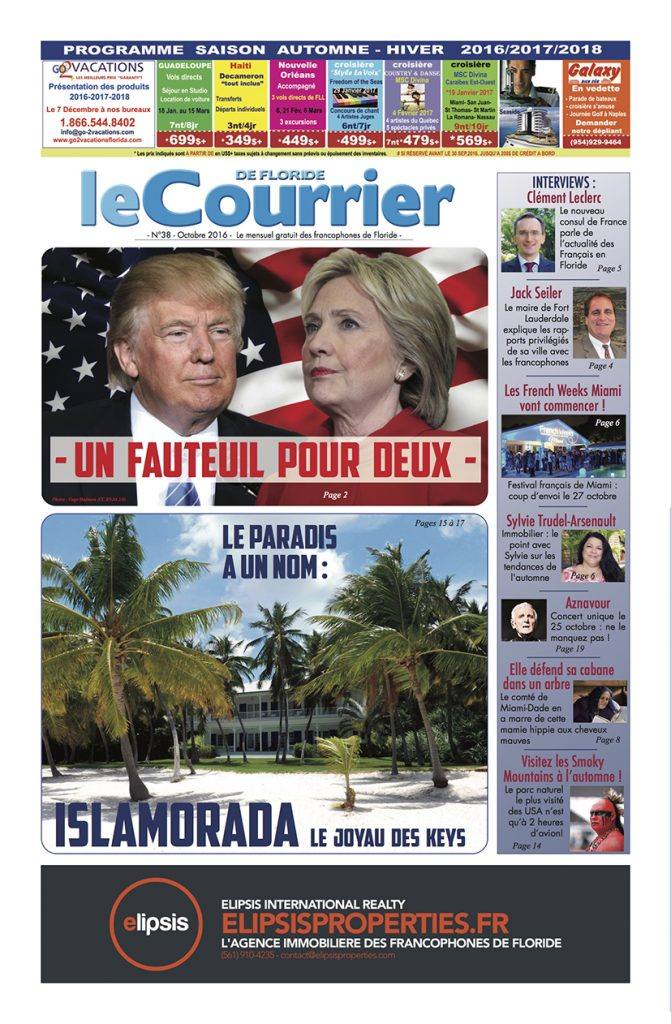 Couverture du journal Le Courrier de Floride d'octobre 2016