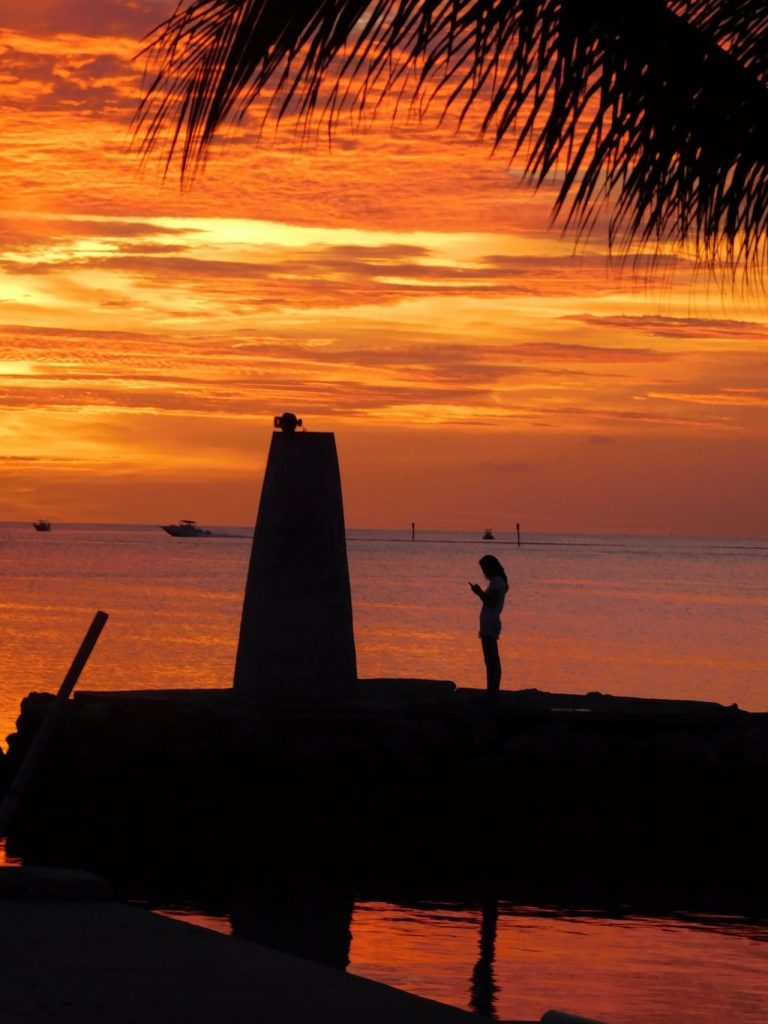 Coucher de soleil au nord de l'île de Marathon (Keys de Floride)
