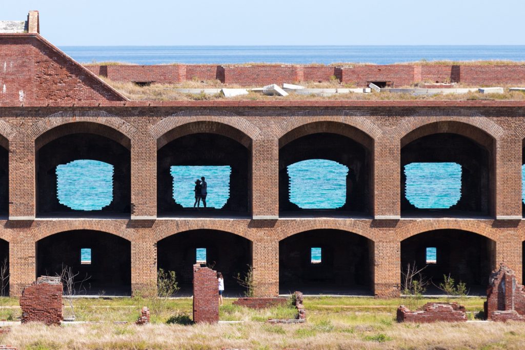 L'intérieur de Fort Jefferson, dans le Dry Tortugas National Park.