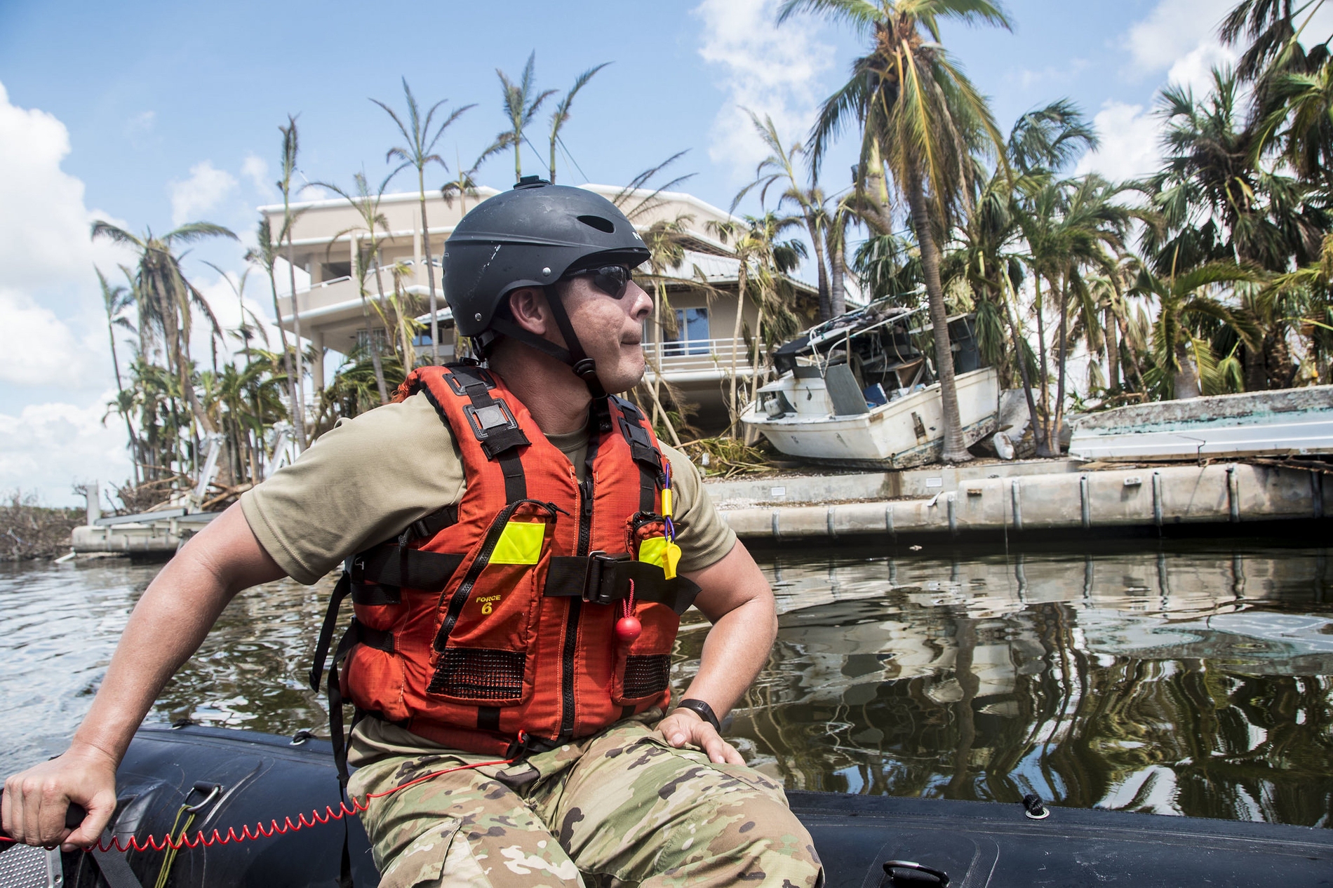 Photo de la Florida National Guard patrouillant à Big Pine Key après le passage d'Irma (CC BY 2.0)