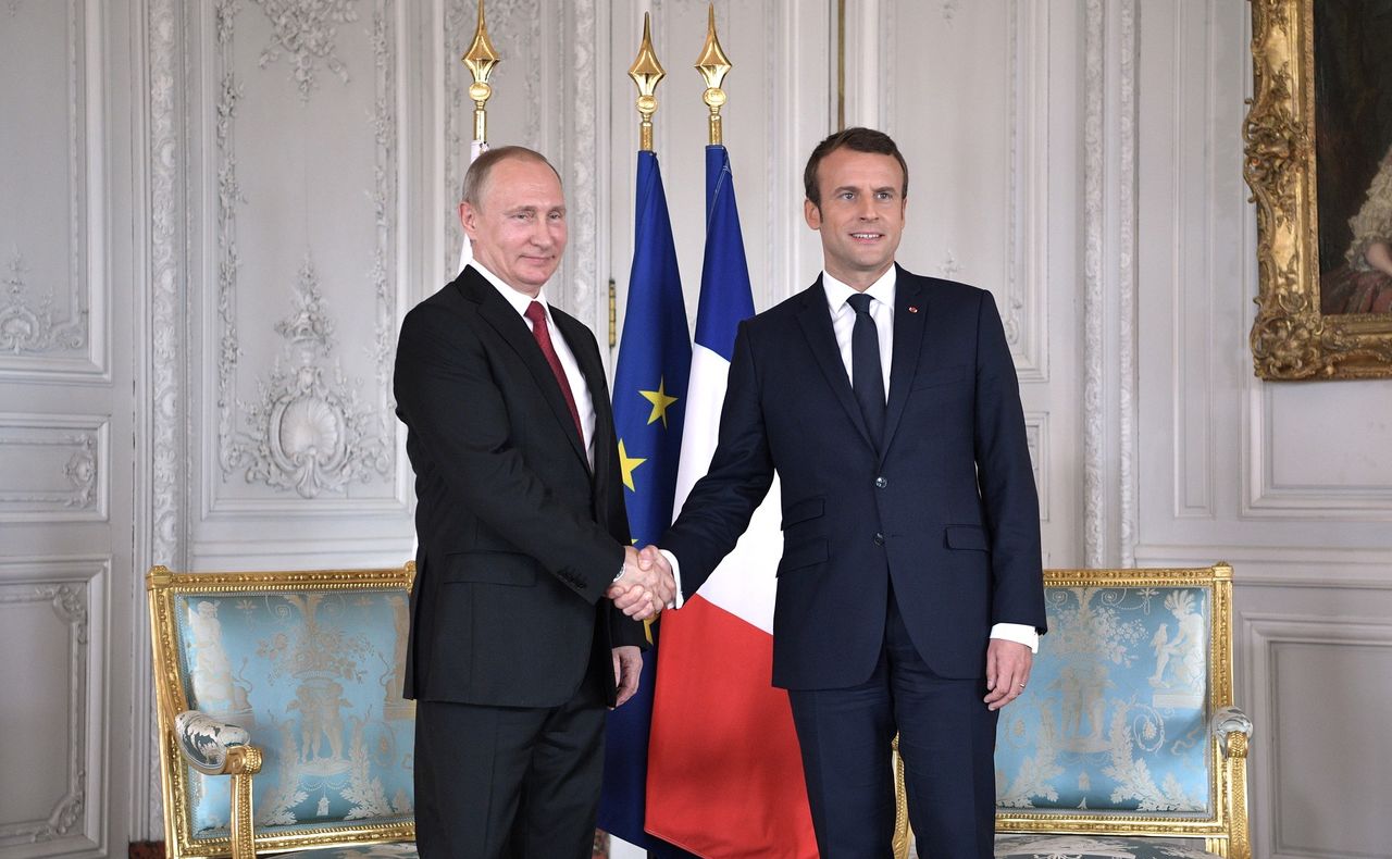 Emmanuel Macron et Vladimir Poutine