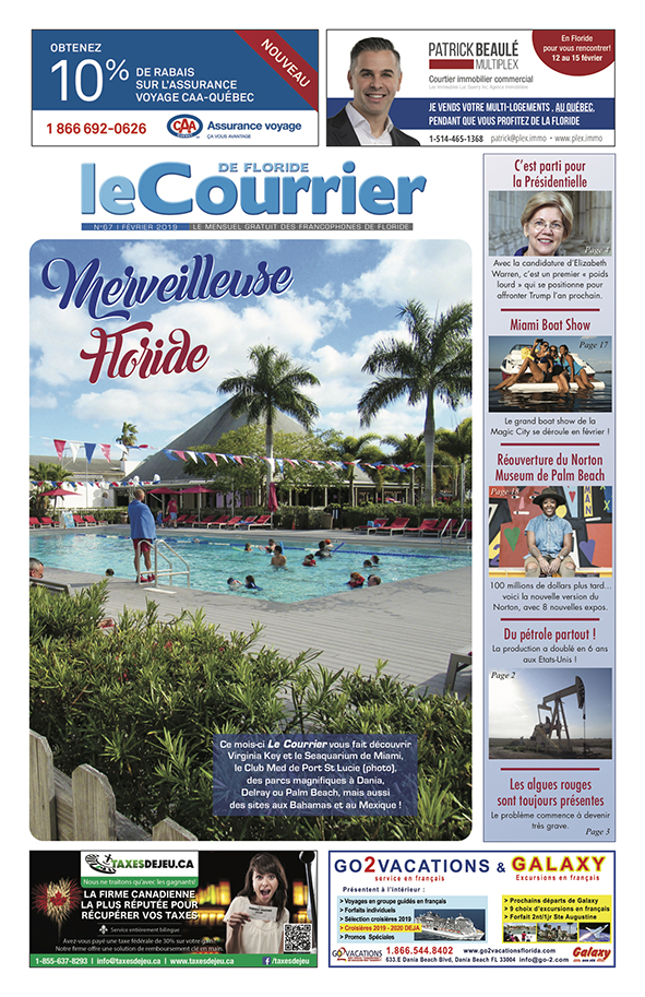Couverture du Courrier de Floride N°67 de février 2019.