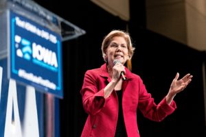 Elizabeth Warren en campagne à Cedar Rapids (Iowa) en 2019.