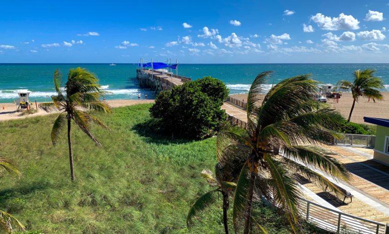 La plage de Pompano Beach en Floride