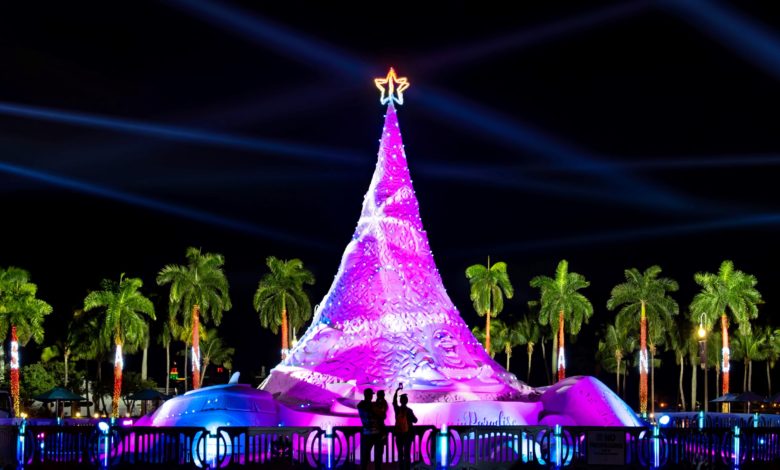 Noël en Floride du sud : Les soirées de lancement des illuminations et animations en novembre 2021. Cette photo : Sandi à West Palm Beach.