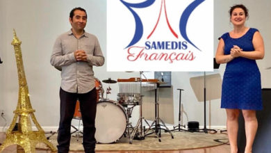 La présidente, Chiara Péré avec Mario, le nouveau directeur