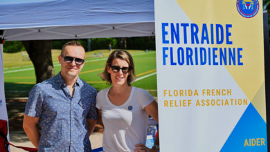 Frédéric Bernerd (président) et Cécile Lacheteau (secrétaire général) de l'Entraide Floridienne.