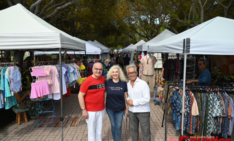 Georges, Corinne et Edouard de l'association FAACT qui organise le Marché de Pâques de l'association FAACT à Key Biscayne (Miami)