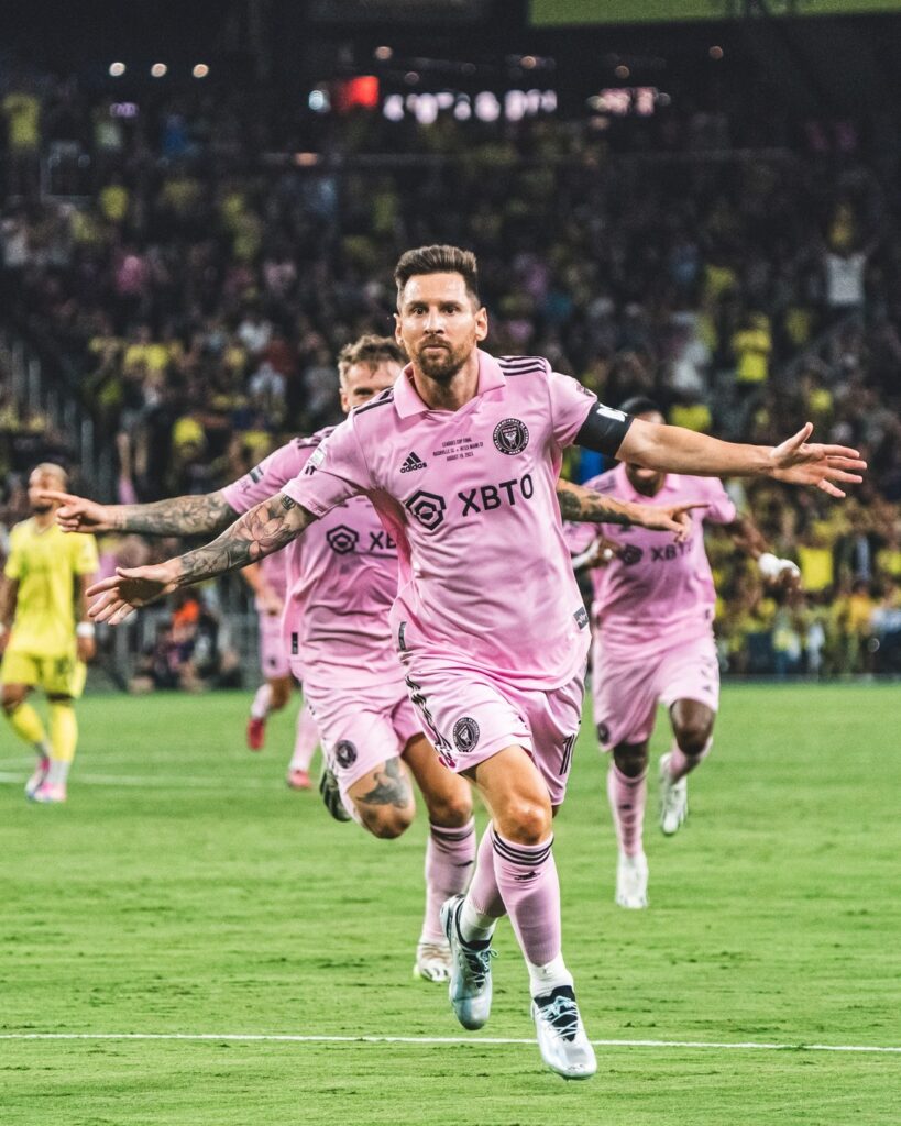 Messi célébrant son but contre Nashville.