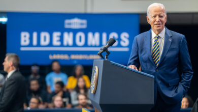 Le président Biden commentant les Bidenomics au Prince George's Community College de Largo, dans le Maryland, le 14 septembre 2023.