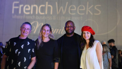 Serge J Massat (pdt FACC), Rebecca Bourgin (consule adjointe de France), un représentant du MDC, et Annabelle Ballot-Pottier (dir FACC Miami). French Weeks Miami : Nos photos du cocktail de lancement de l'édition 2023 !