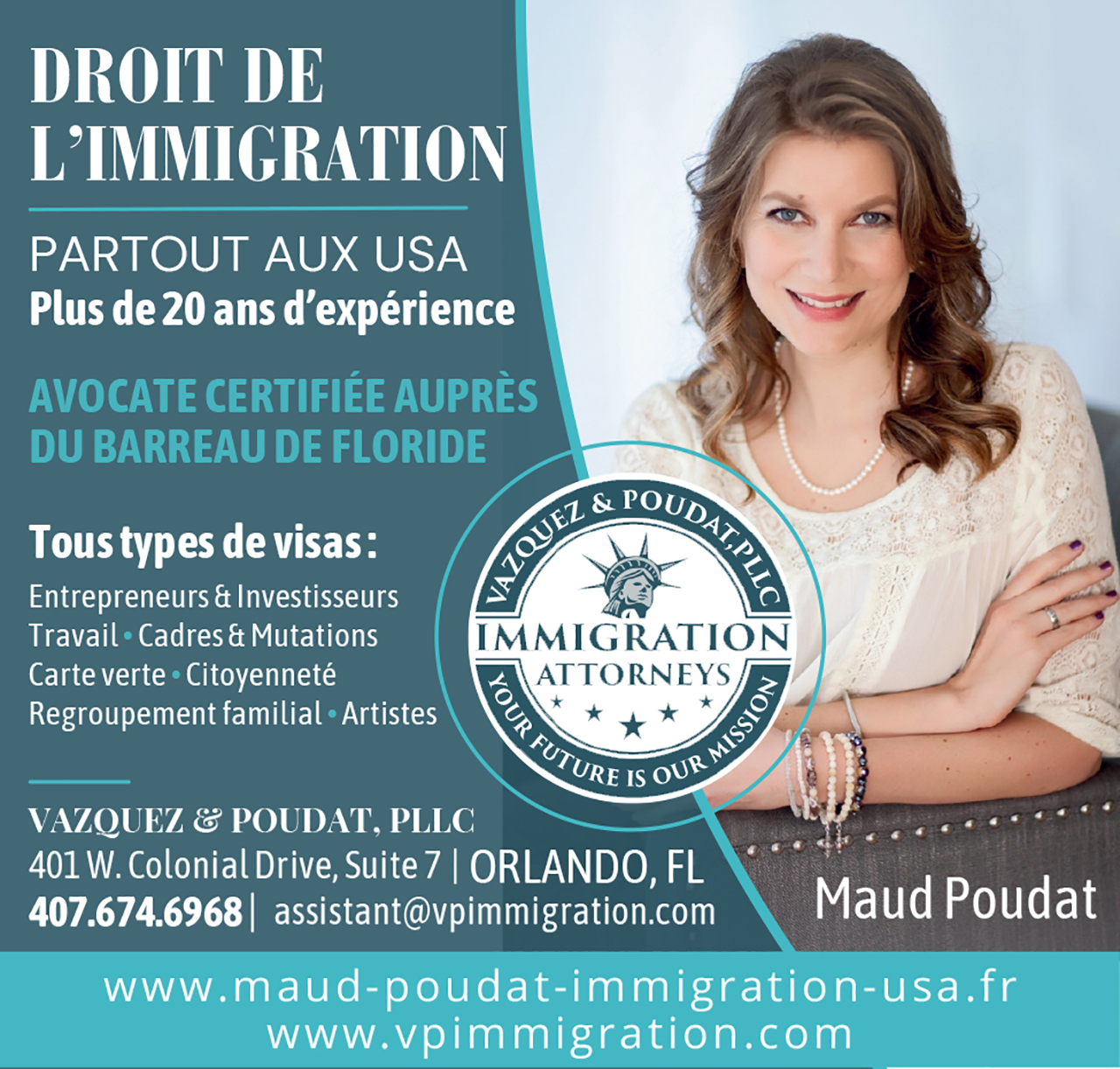 Maud Poudat Avocate d'immigration aux Etats-Unis