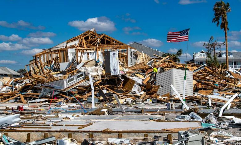 Photo prise à Mexico Beach (Floride) après l'ouragan Michael.