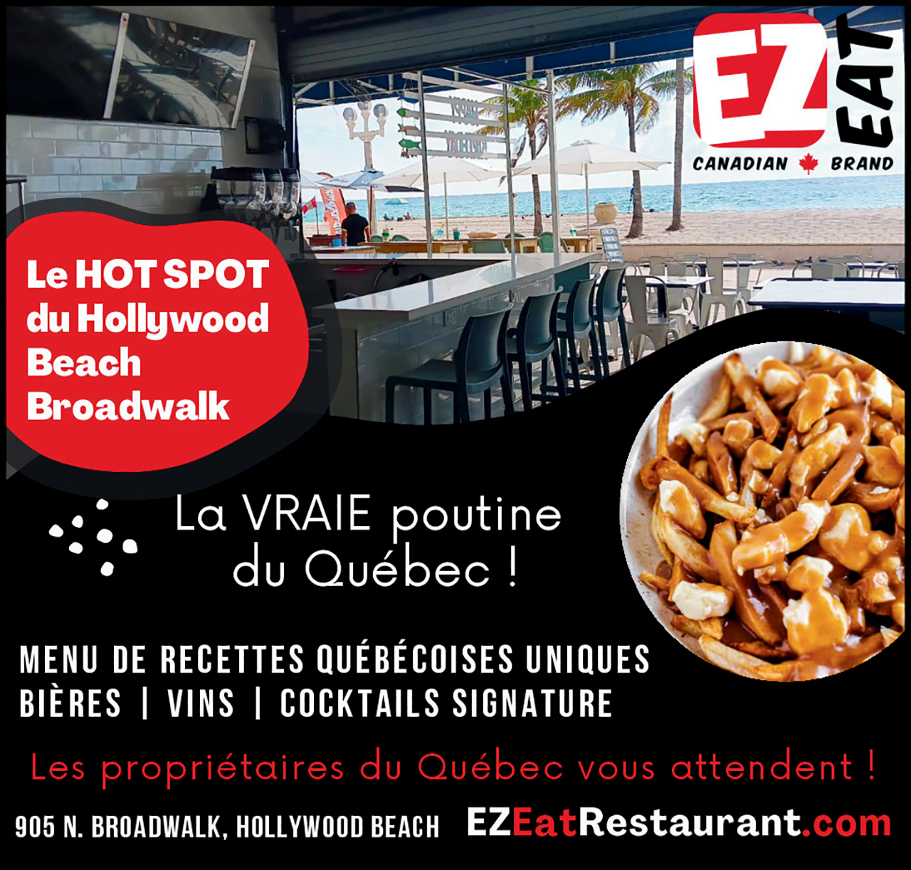 EZ Eat : restaurant canadien sur le Broadwalk de Hollywood en Floride