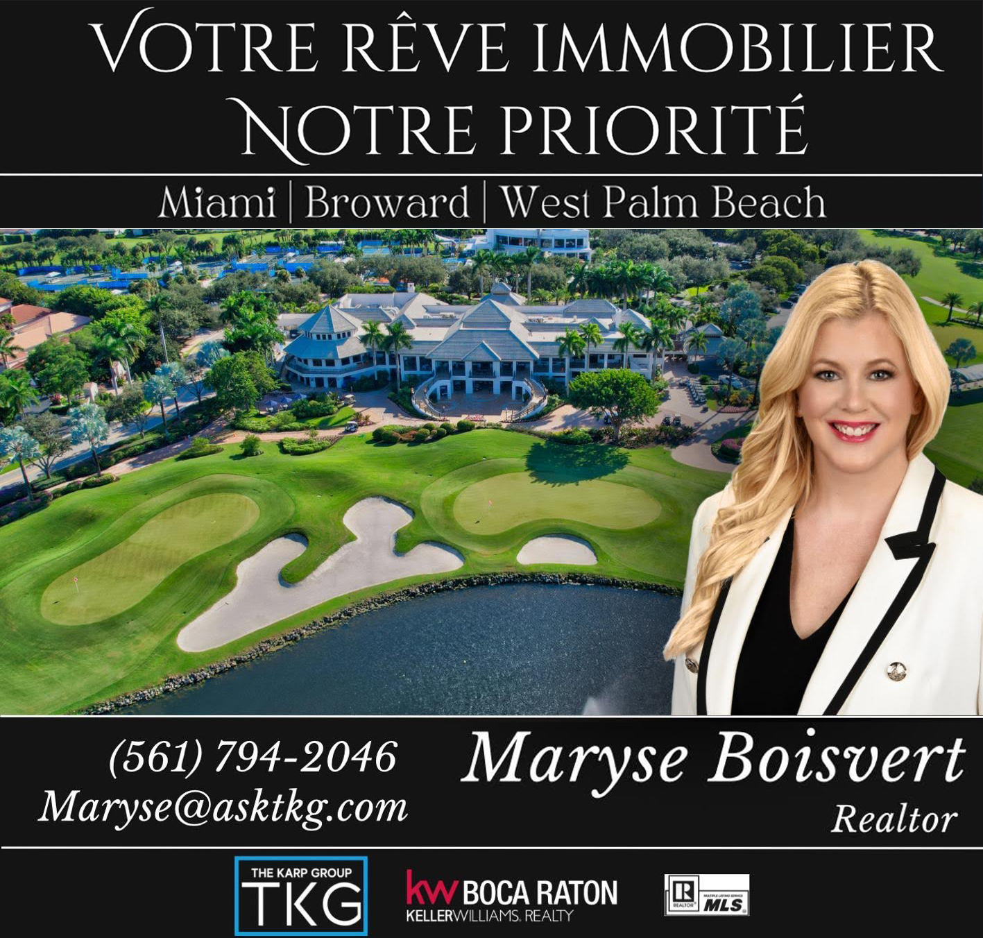 Maryse Boisvert (agent immobilier canadienne sur Miami, Broward et Palm Beach)