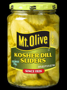 Kosher dills tel que vendu dans n'importe quel supermarché
