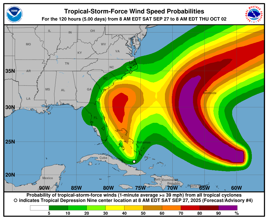 Selon les prévisions actuelles, la Floride serait dans la marge de la tempête