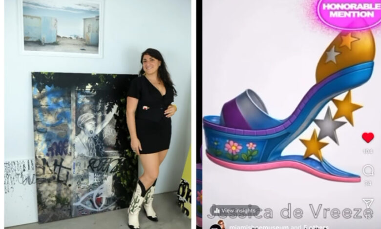 L'artiste française Jessica de Vreeze honorée en tant que finaliste lors du Miami Vibe 2.0 Challenge au Miami Shoe Museum