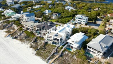 Maisons sur le front de mer en Floride