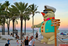 Ft Lauderdale Beach : Nos photos et vidéo de l'éclairage de Noël et du nouveau bonhomme de sable !