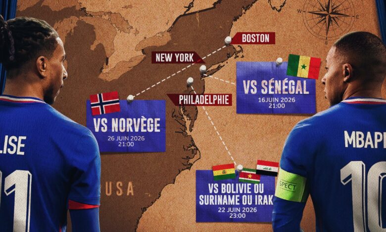 Voici les trois matchs que l’équipe de France jouera en juin durant la phase de groupes de la Coupe du Monde de la FIFA 2026