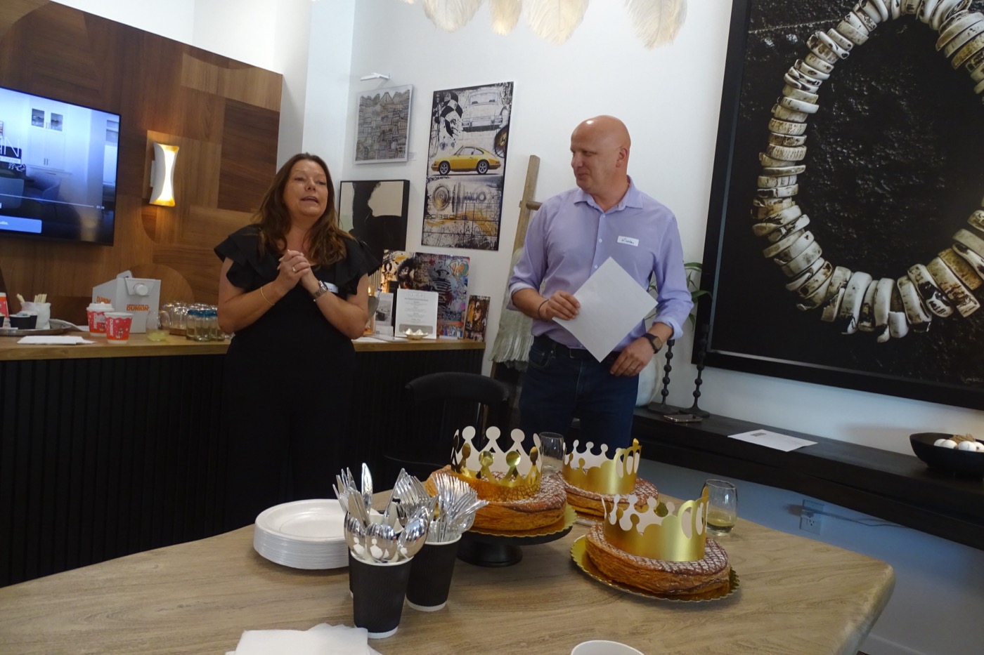 Anne Schuhler, co-présidente de l'Alliance Francophone et Nicolas Amato (Quaban)