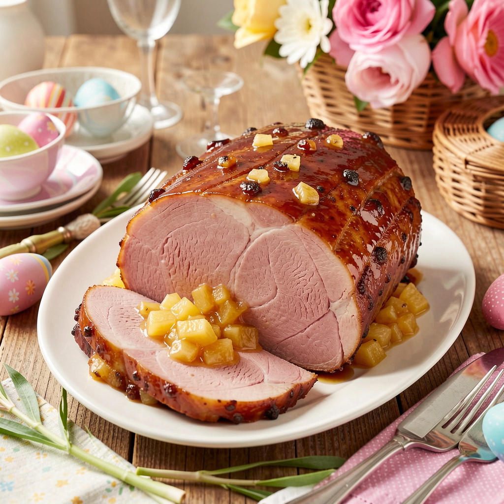 Recette américaine Jambon glacé avec chutney d'ananas