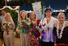 La présidente de Miami Accueil à droite, avec quatre ex-présidentes