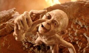Gollum et son anneau, dans Le Seigneur des Anneaux