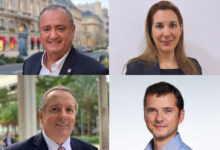 Les quatre élus : Franck Bondrille, Aline Martin O'Brien et Xavier Capdevielle (pour la liste Bondrille / ASFE) et Romain Carton (en bas à droite, liste Les Républicains).