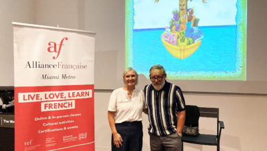 Isabelle Leroux (pdte Alliance Française) et Édouard Duval-Carrié au Wolfsonian Museum de Miami : une soirée d’exception placée sous le signe de l’art et de la mémoire