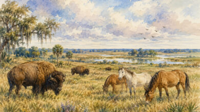 Des bisons et des chevaux sauvages en Floride : le miracle de Paynes Prairie