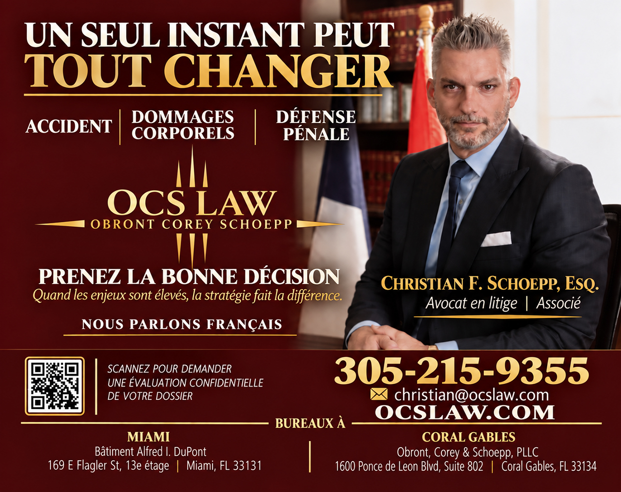 Christian Schoepp, Avocat spécialisé dans les accidents et criminel en Floride