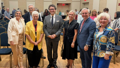 Patricia et Jean-Jacques Bona, Brigitte van den Hove-Smith, Thierry Peyroux, Isabelle Leroux, Tierry Chaunu et Anaïde Govaert