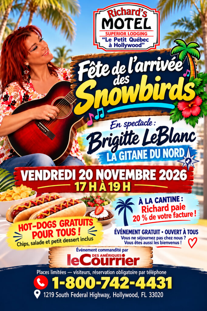 En Novembre, venez à notre Soirée de Retour des Snowbirds à Hollywood