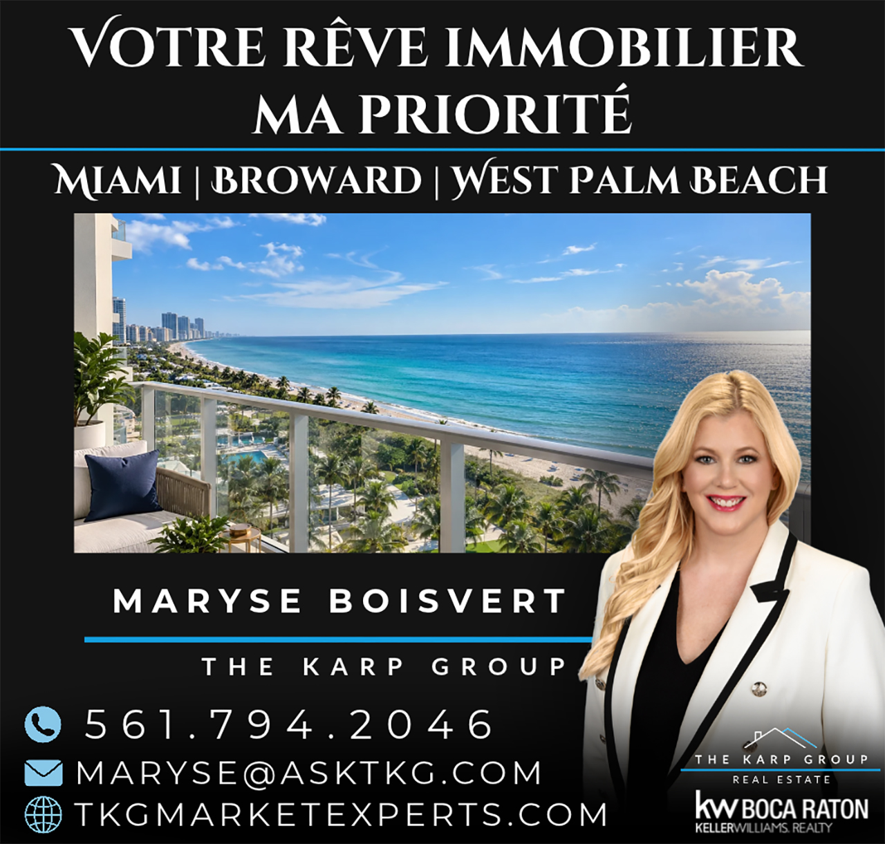 Maryse Boisvert (agent immobilier canadienne sur Miami, Broward et Palm Beach)